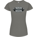 No Pain No Gain Workout Gym Training Top Womens Petite Cut T-Shirt Charcoal