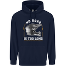 No Road Too Long Motocross MotoX Dirt Bike Childrens Kids Hoodie Navy Blue