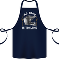 No Road Too Long Motocross MotoX Dirt Bike Cotton Apron 100% Organic Navy Blue