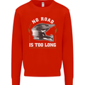No Road Too Long Motocross MotoX Dirt Bike Kids Sweatshirt Jumper Bright Red