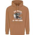 No Road Too Long Motocross MotoX Dirt Bike Mens 80% Cotton Hoodie Caramel Latte