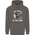 No Road Too Long Motocross MotoX Dirt Bike Mens 80% Cotton Hoodie Charcoal
