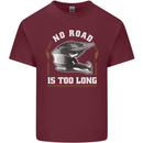 No Road Too Long Motocross MotoX Dirt Bike Mens Cotton T-Shirt Tee Top Maroon
