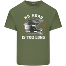 No Road Too Long Motocross MotoX Dirt Bike Mens Cotton T-Shirt Tee Top Military Green