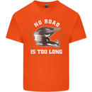 No Road Too Long Motocross MotoX Dirt Bike Mens Cotton T-Shirt Tee Top Orange