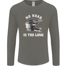 No Road Too Long Motocross MotoX Dirt Bike Mens Long Sleeve T-Shirt Charcoal