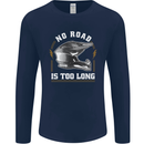 No Road Too Long Motocross MotoX Dirt Bike Mens Long Sleeve T-Shirt Navy Blue