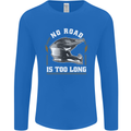 No Road Too Long Motocross MotoX Dirt Bike Mens Long Sleeve T-Shirt Royal Blue