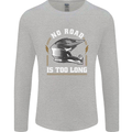 No Road Too Long Motocross MotoX Dirt Bike Mens Long Sleeve T-Shirt Sports Grey