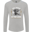 No Road Too Long Motocross MotoX Dirt Bike Mens Long Sleeve T-Shirt Sports Grey