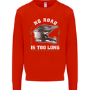 No Road Too Long Motocross MotoX Dirt Bike Mens Sweatshirt Jumper Bright Red