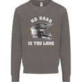 No Road Too Long Motocross MotoX Dirt Bike Mens Sweatshirt Jumper Charcoal