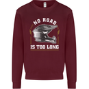 No Road Too Long Motocross MotoX Dirt Bike Mens Sweatshirt Jumper Maroon
