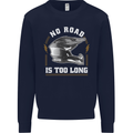 No Road Too Long Motocross MotoX Dirt Bike Mens Sweatshirt Jumper Navy Blue
