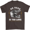 No Road Too Long Motocross MotoX Dirt Bike Mens T-Shirt 100% Cotton Dark Chocolate