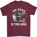No Road Too Long Motocross MotoX Dirt Bike Mens T-Shirt 100% Cotton Maroon