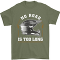 No Road Too Long Motocross MotoX Dirt Bike Mens T-Shirt 100% Cotton Military Green