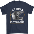 No Road Too Long Motocross MotoX Dirt Bike Mens T-Shirt 100% Cotton Navy Blue