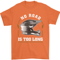 No Road Too Long Motocross MotoX Dirt Bike Mens T-Shirt 100% Cotton Orange