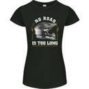 No Road Too Long Motocross MotoX Dirt Bike Womens Petite Cut T-Shirt Black