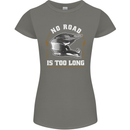 No Road Too Long Motocross MotoX Dirt Bike Womens Petite Cut T-Shirt Charcoal