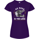 No Road Too Long Motocross MotoX Dirt Bike Womens Petite Cut T-Shirt Purple