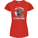 No Road Too Long Motocross MotoX Dirt Bike Womens Petite Cut T-Shirt Red
