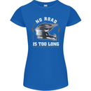 No Road Too Long Motocross MotoX Dirt Bike Womens Petite Cut T-Shirt Royal Blue