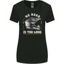 No Road Too Long Motocross MotoX Dirt Bike Womens Wider Cut T-Shirt Black