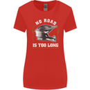 No Road Too Long Motocross MotoX Dirt Bike Womens Wider Cut T-Shirt Red