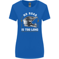No Road Too Long Motocross MotoX Dirt Bike Womens Wider Cut T-Shirt Royal Blue