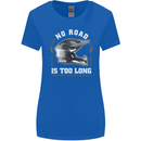 No Road Too Long Motocross MotoX Dirt Bike Womens Wider Cut T-Shirt Royal Blue