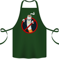 No Smoking Give Up Anti Smoker Cotton Apron 100% Organic Forest Green