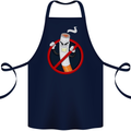 No Smoking Give Up Anti Smoker Cotton Apron 100% Organic Navy Blue