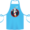 No Smoking Give Up Anti Smoker Cotton Apron 100% Organic Turquoise