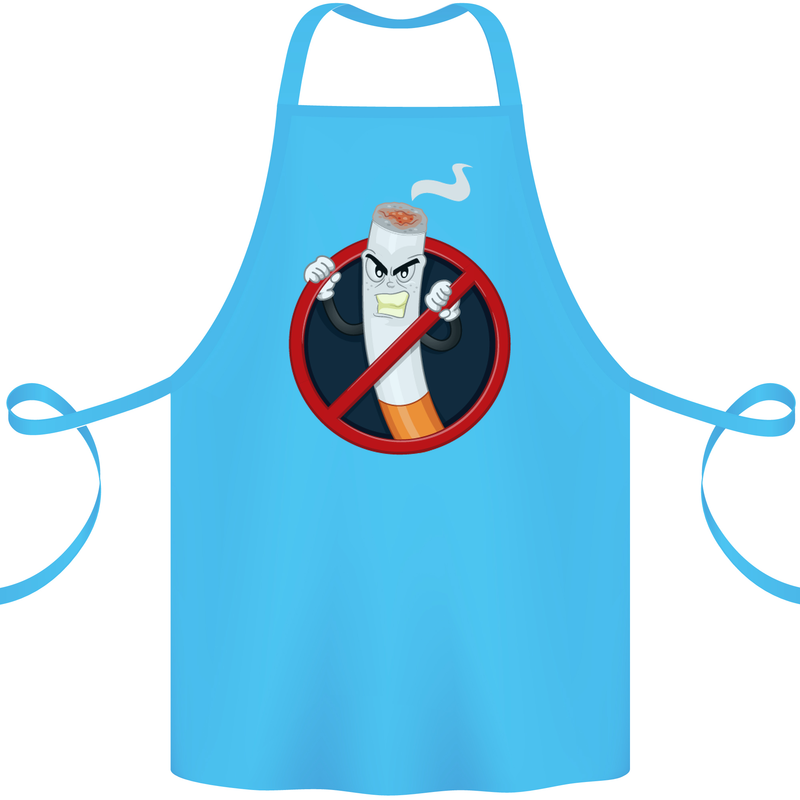 No Smoking Give Up Anti Smoker Cotton Apron 100% Organic Turquoise