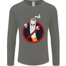 No Smoking Give Up Anti Smoker Mens Long Sleeve T-Shirt Charcoal