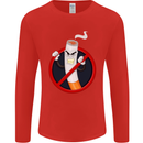 No Smoking Give Up Anti Smoker Mens Long Sleeve T-Shirt Red