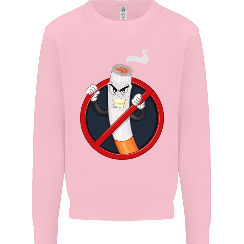 No Smoking Give Up Anti Smoker Mens Sweatshirt Jumper Light Pink