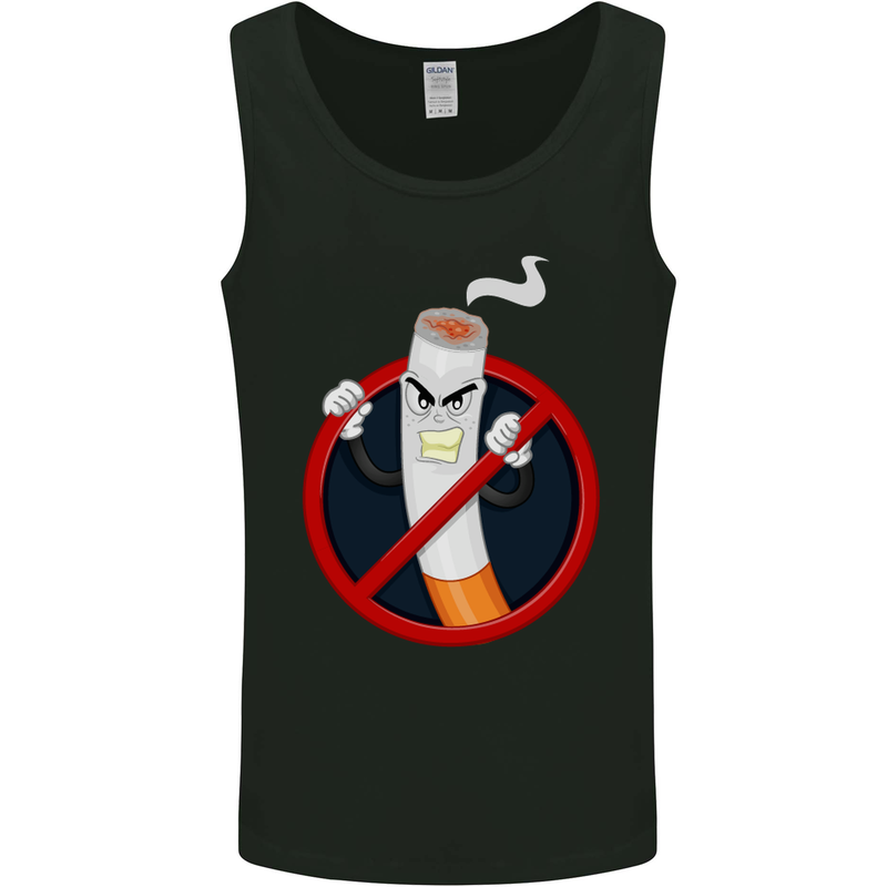 No Smoking Give Up Anti Smoker Mens Vest Tank Top Black