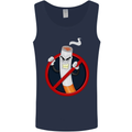 No Smoking Give Up Anti Smoker Mens Vest Tank Top Navy Blue