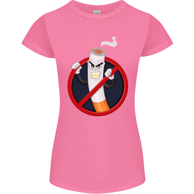No Smoking Give Up Anti Smoker Womens Petite Cut T-Shirt Azalea