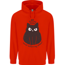 No Touchy Touchy Cat Childrens Kids Hoodie Bright Red