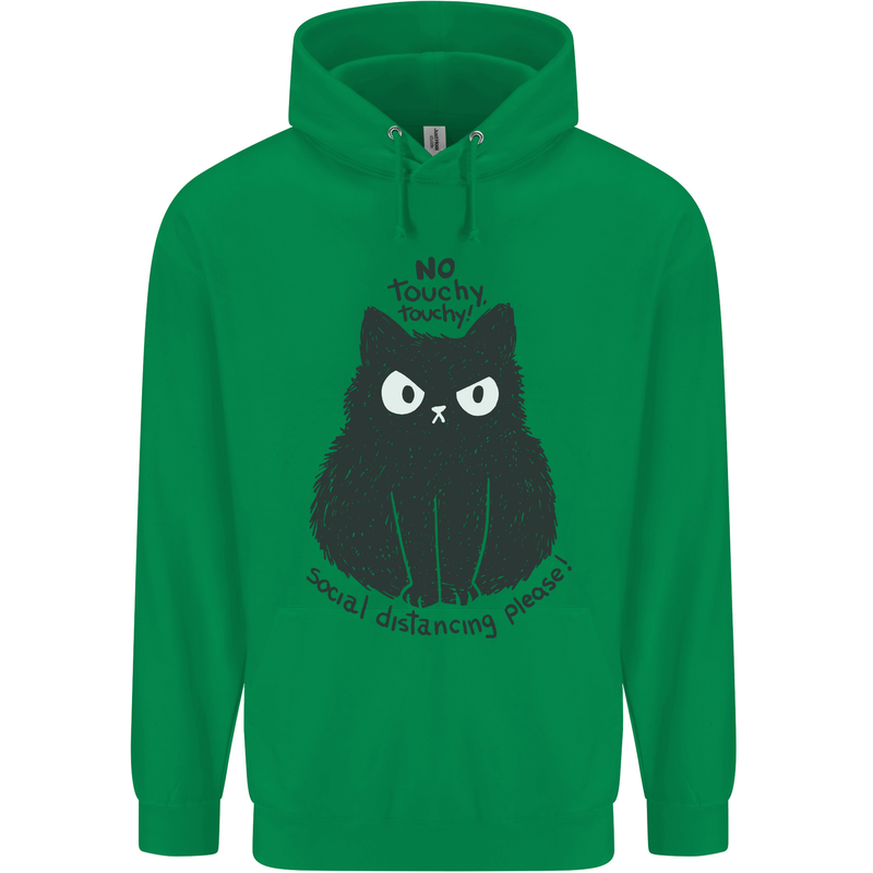 No Touchy Touchy Cat Childrens Kids Hoodie Irish Green