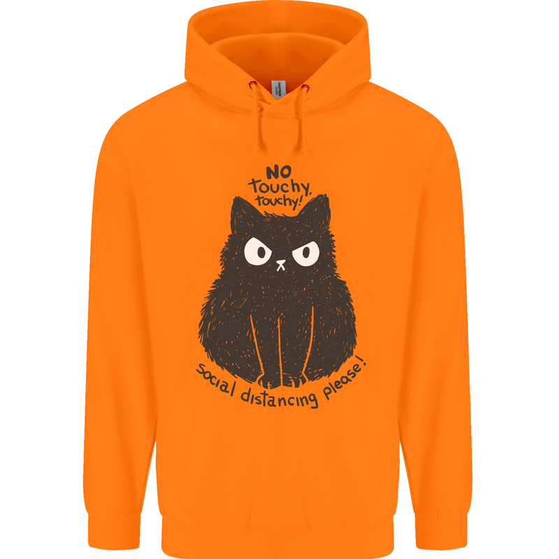 No Touchy Touchy Cat Childrens Kids Hoodie Orange
