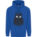 No Touchy Touchy Cat Childrens Kids Hoodie Royal Blue