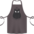 No Touchy Touchy Cat Cotton Apron 100% Organic Dark Grey