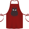 No Touchy Touchy Cat Cotton Apron 100% Organic Maroon