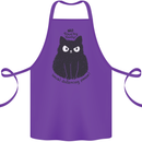 No Touchy Touchy Cat Cotton Apron 100% Organic Purple