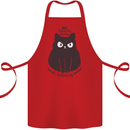 No Touchy Touchy Cat Cotton Apron 100% Organic Red
